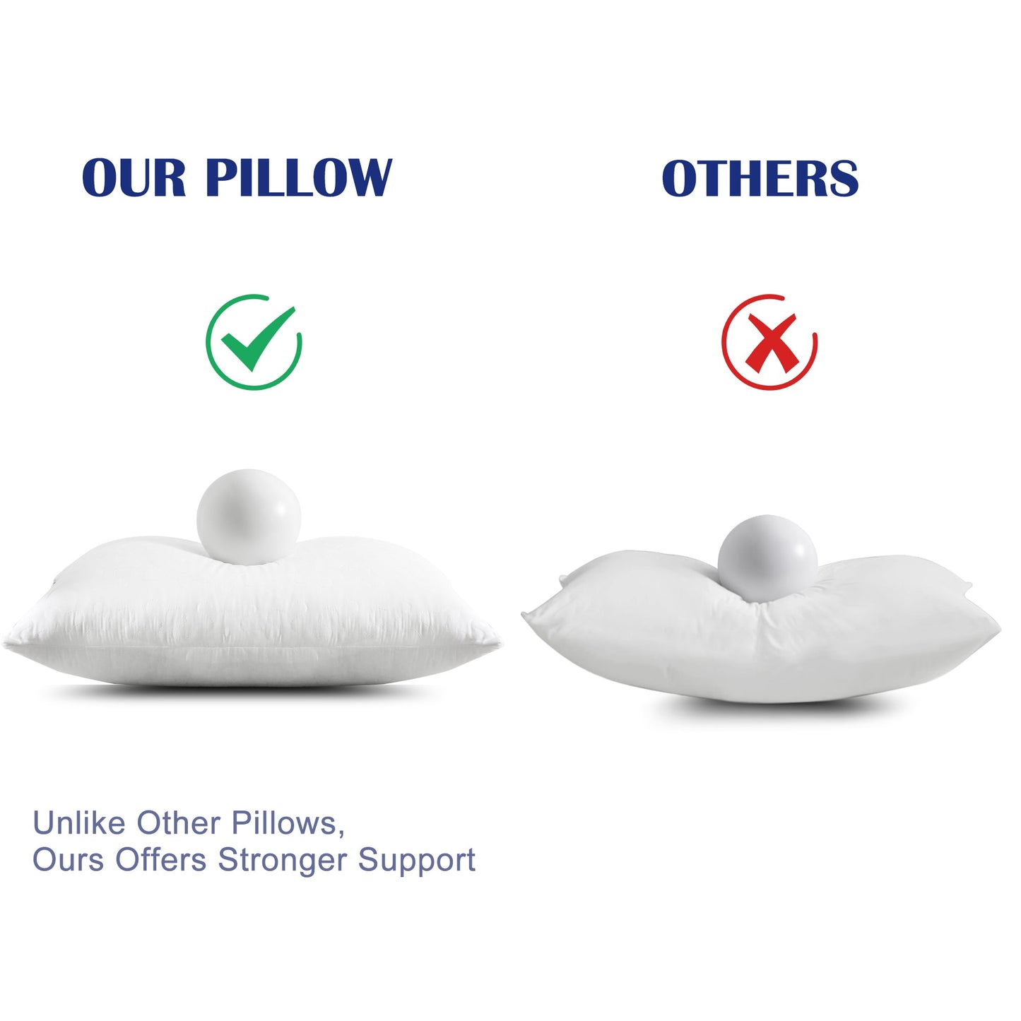 Sleepwill Firm Pillow 1 Pack Standard/Queen/King Size for All Season,Super Firm