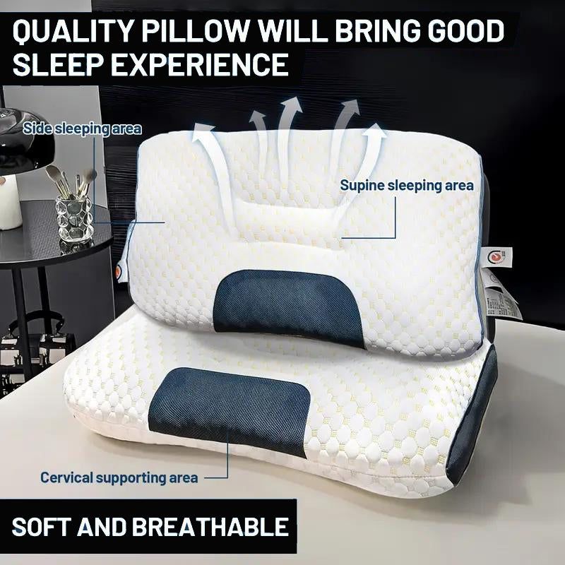 Pillow Knitted Massage Neck Adjustable Ergonomic Orthopedic Contour Support, High Quality Pillow Core Removable Cover For Sleeping Comfort