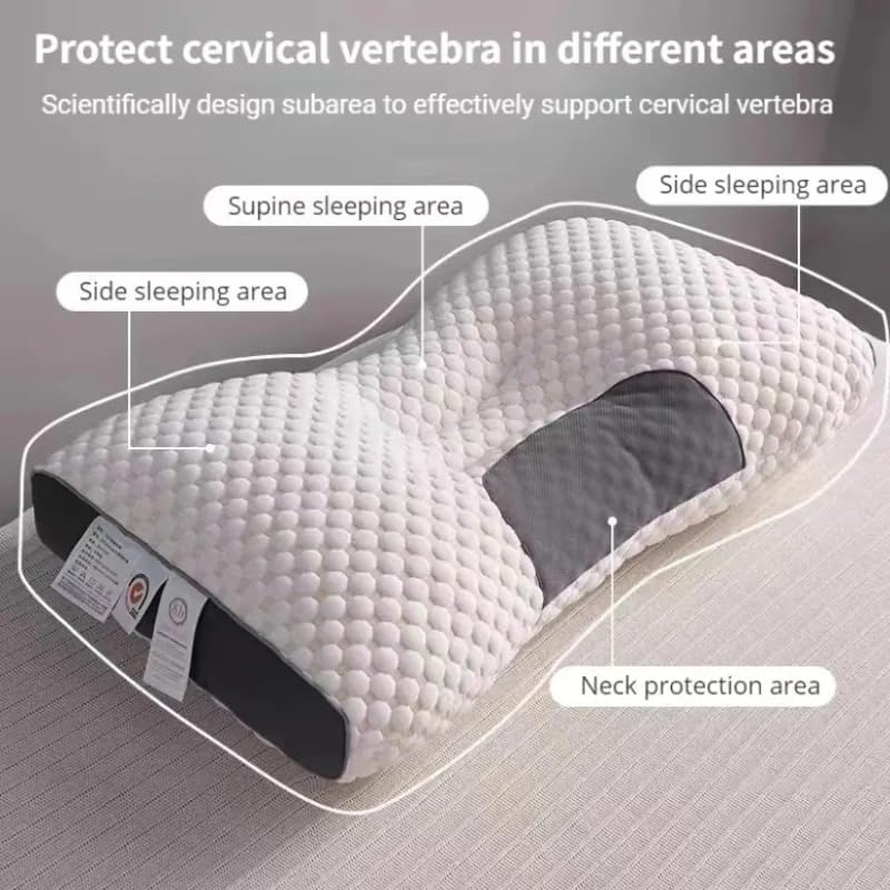 Pillow Knitted Massage Neck Adjustable Ergonomic Orthopedic Contour Support, High Quality Pillow Core Removable Cover For Sleeping Comfort